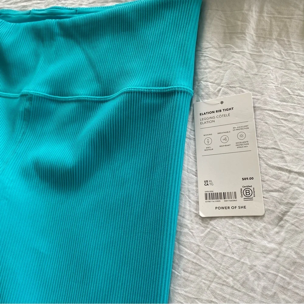 Athleta Elation Ultra High Rise Rib Legging Bora Bora/Aqua size xl - Picture 12 of 12